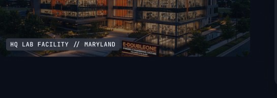 E-DoubleOne HQ lab facility exterior at night