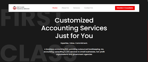 First Class FinServe product screenshot